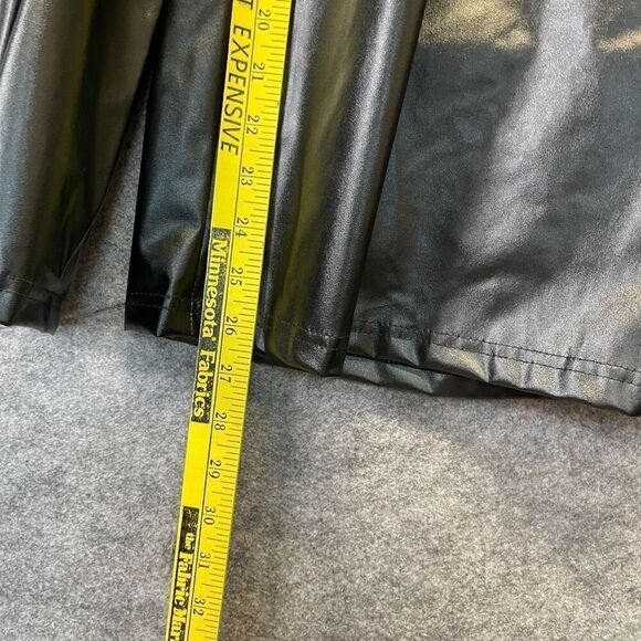 NWT Shein Womens 3XL Black Pants Curve High Waist Faux Leather Straight Wide Leg - Picture 11 of 16